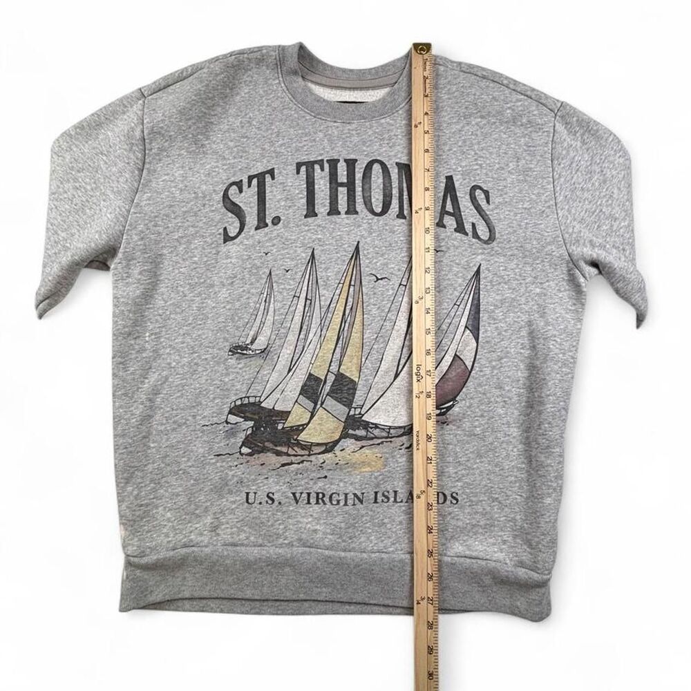 Hollister St. Thomas Virgin Islands Sailboat Sweatshirt Gray Women's Large - Picture 6 of 8